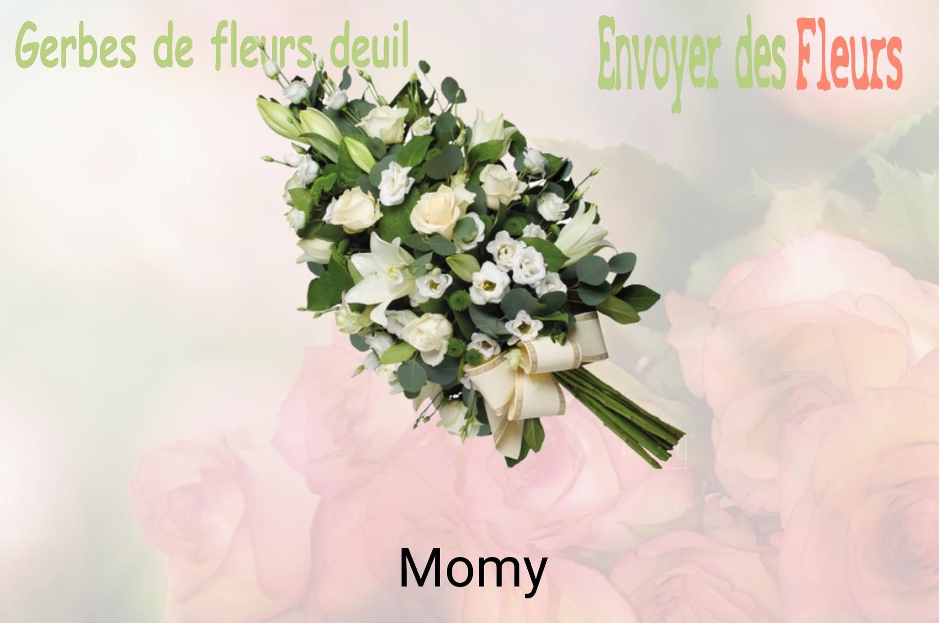 Gerbe de fleurs de deuil livrée à Momy